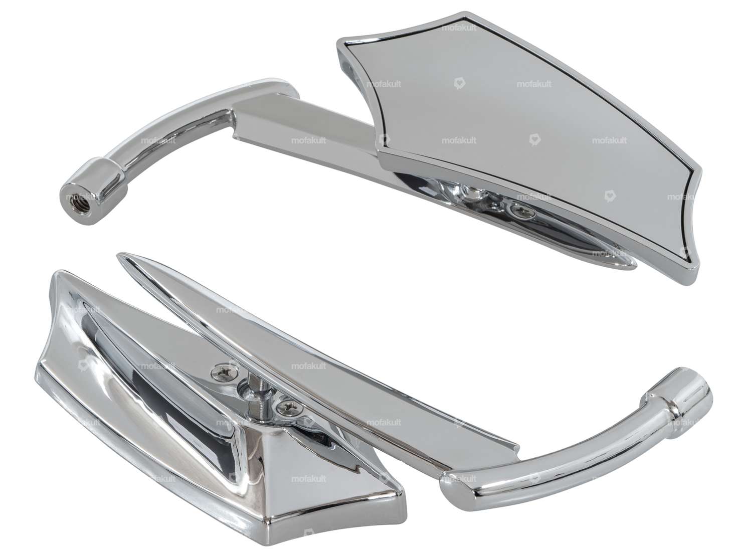 Mirror set "Future" left & right chrome Carousel Image 3