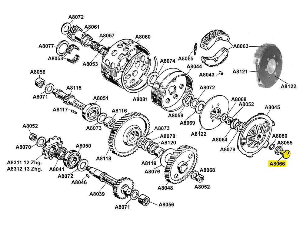 Pressure bolt starter clutch | Beta 521, 512 (A8066) Carousel Image 3