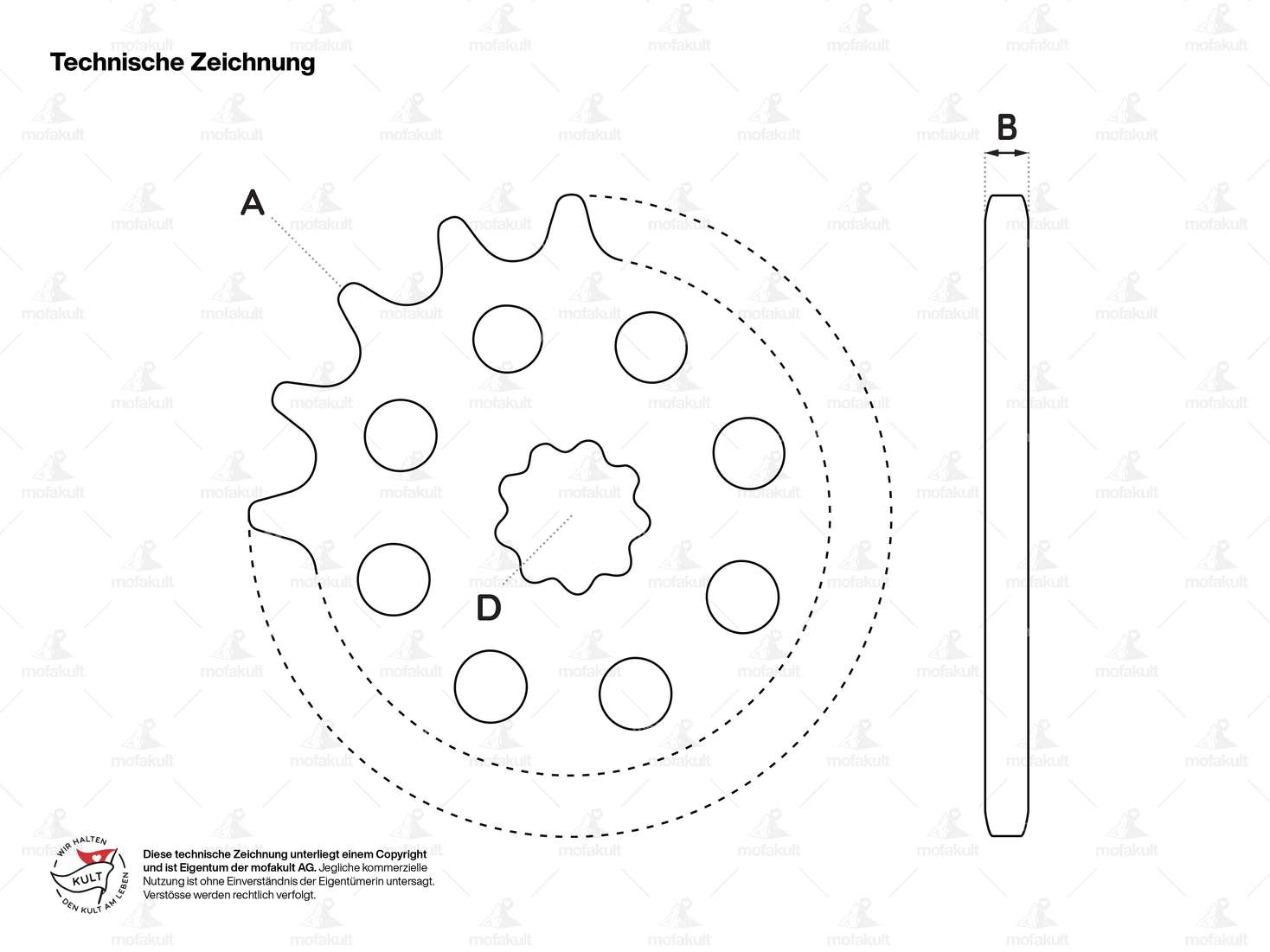 ESJOT sprocket 12 - 18 teeth rubber pad | Puch Carousel Image 2