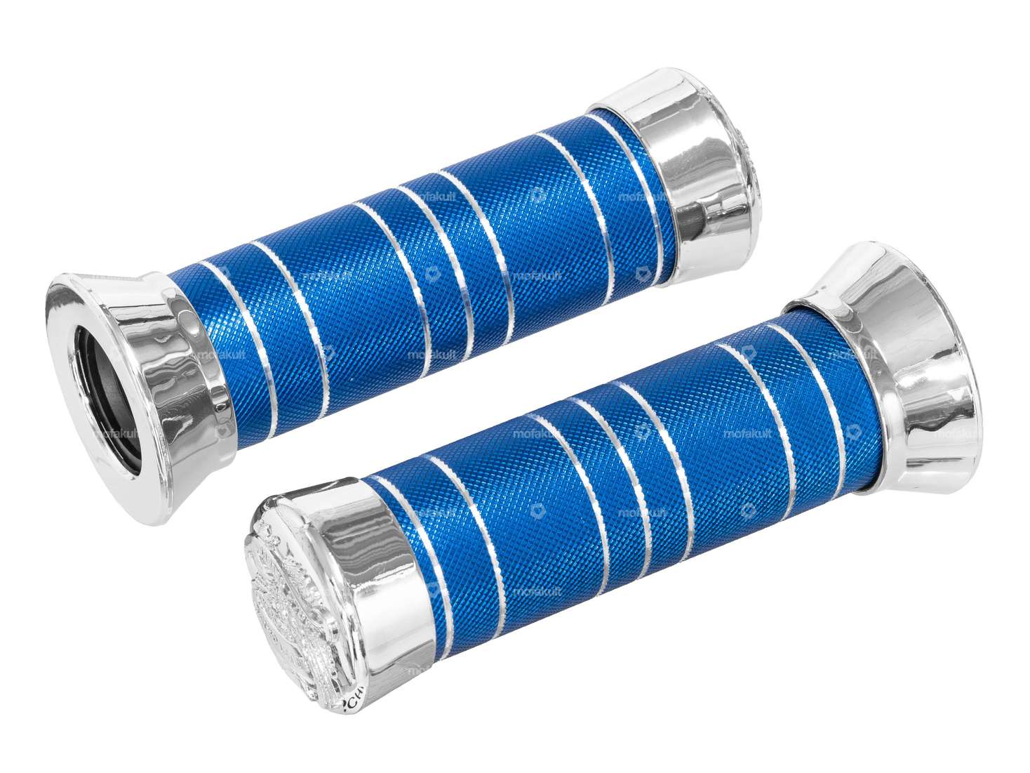 Chrome / blue handles Carousel Image 1