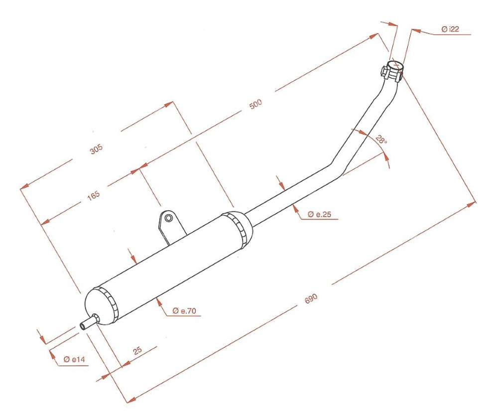SITO Plus exhaust Ø 24 mm | Piaggio SI, Grillo Carousel Image 4