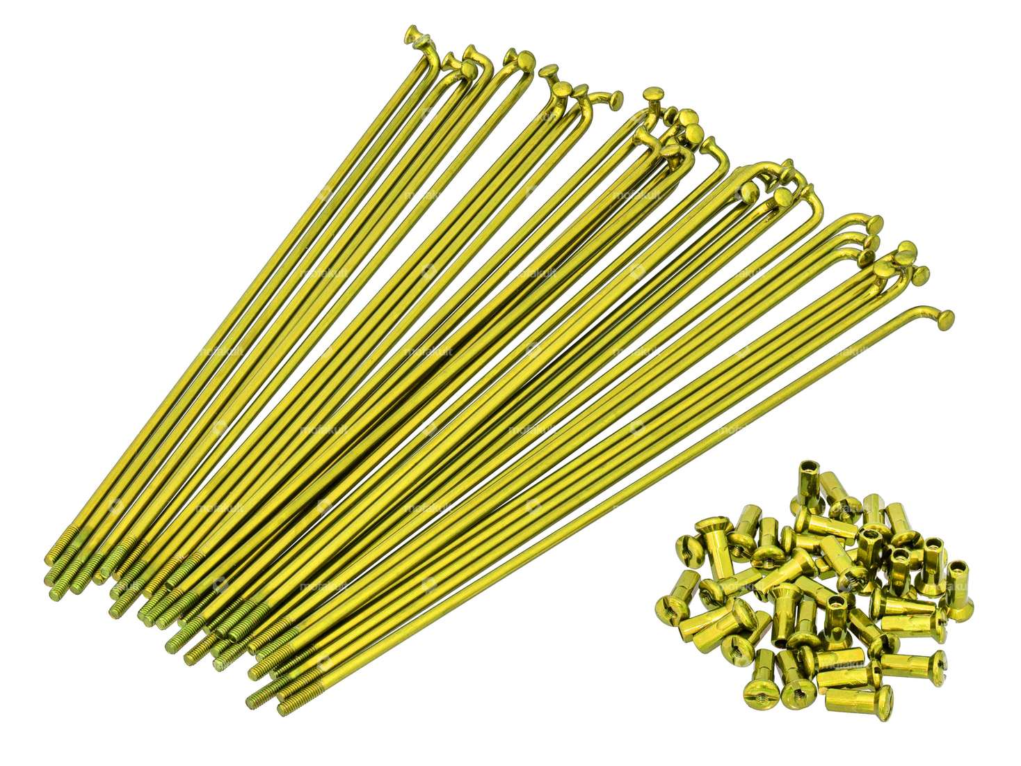 GPO 19" spoke set incl. nipple (2.9 x 212 mm) gold Carousel Image 1