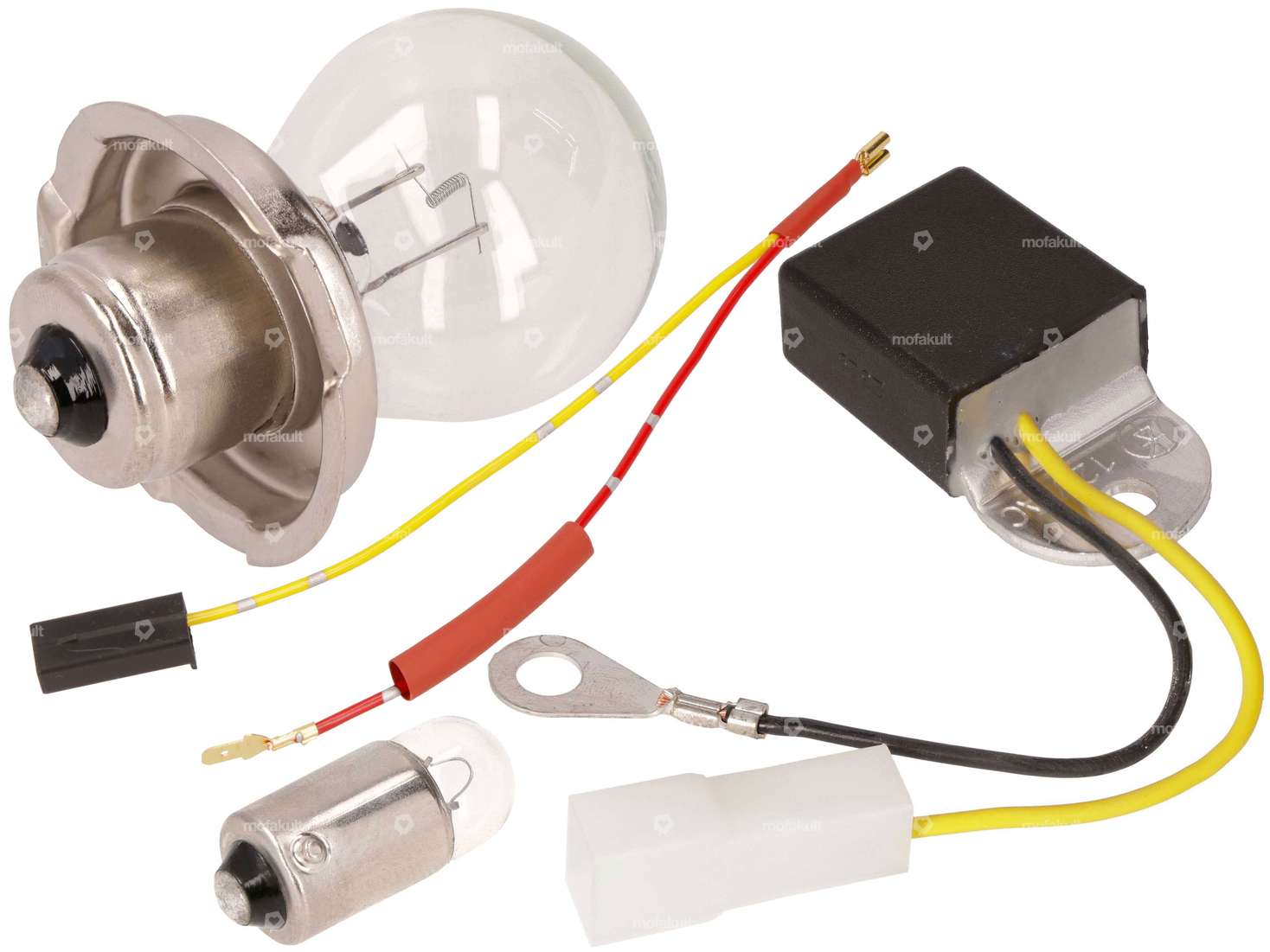 12V bulb set with Leonelli voltage regulator | Piaggio Ciao, SI, Bravo, Boxer Carousel Image 1