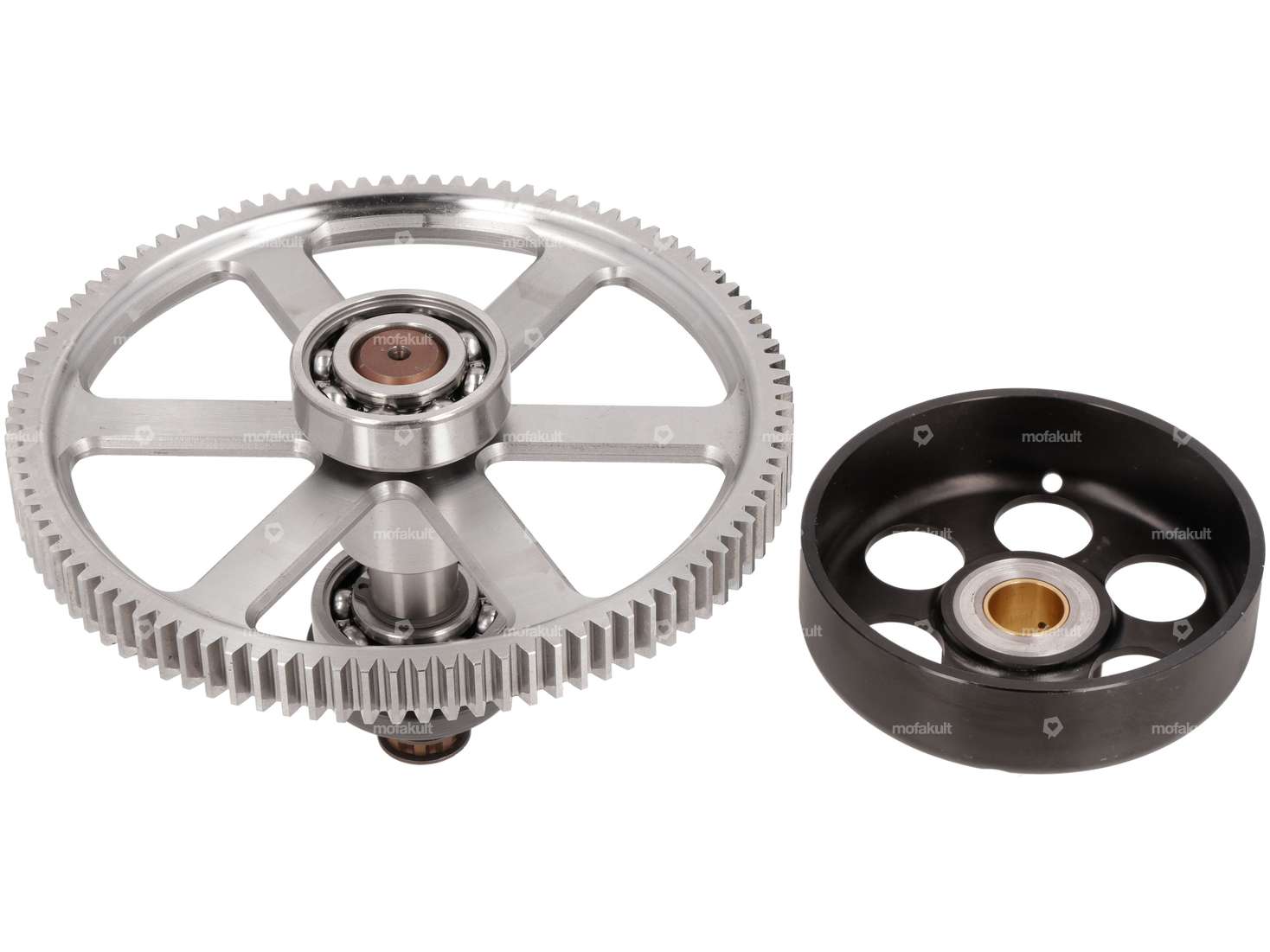 ASP clutch basket & spur gear set 19:94 teeth KTM SX50 CNC | Puch E50 Carousel Image 2