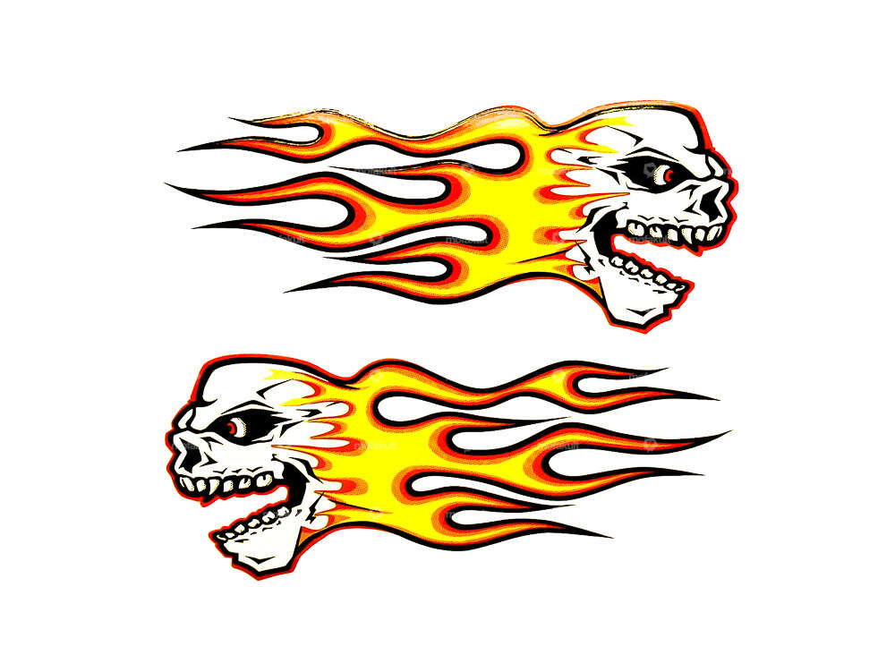 Skull with flames adhesive sheet Carousel Image 1