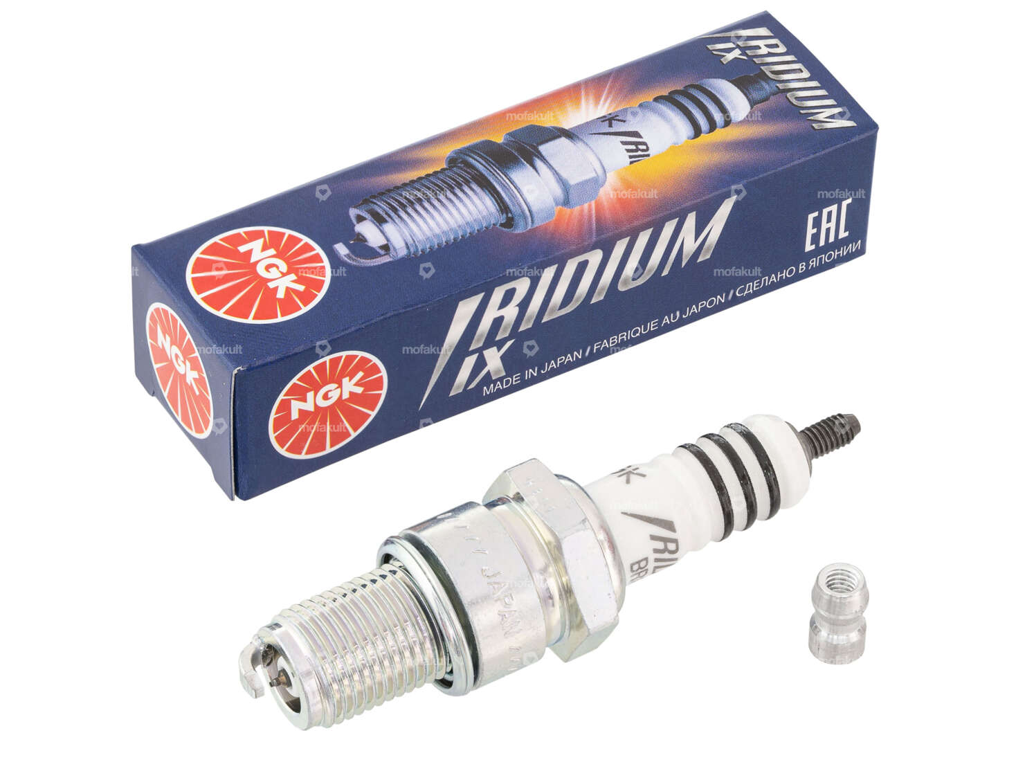 NGK BR10EIX Spark plug long thread interference-suppressed Iridium Carousel Image 1
