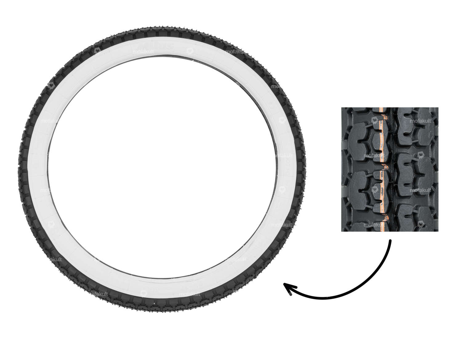 Mitas 2.25 x 17" tires B4 Allround whitewall Carousel Image 1