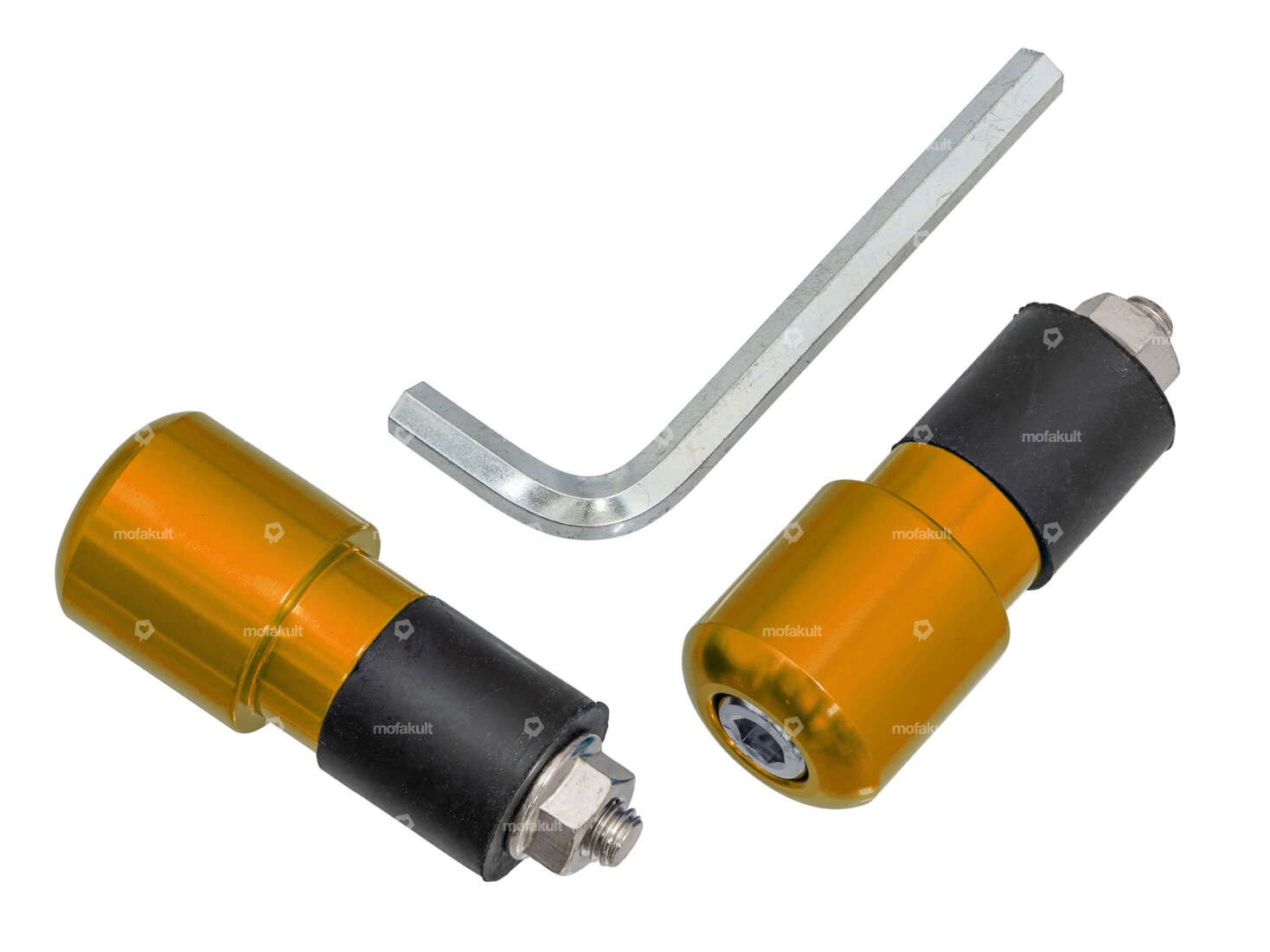 GPO handlebar end pin aluminum gold (2 pieces) Carousel Image 1