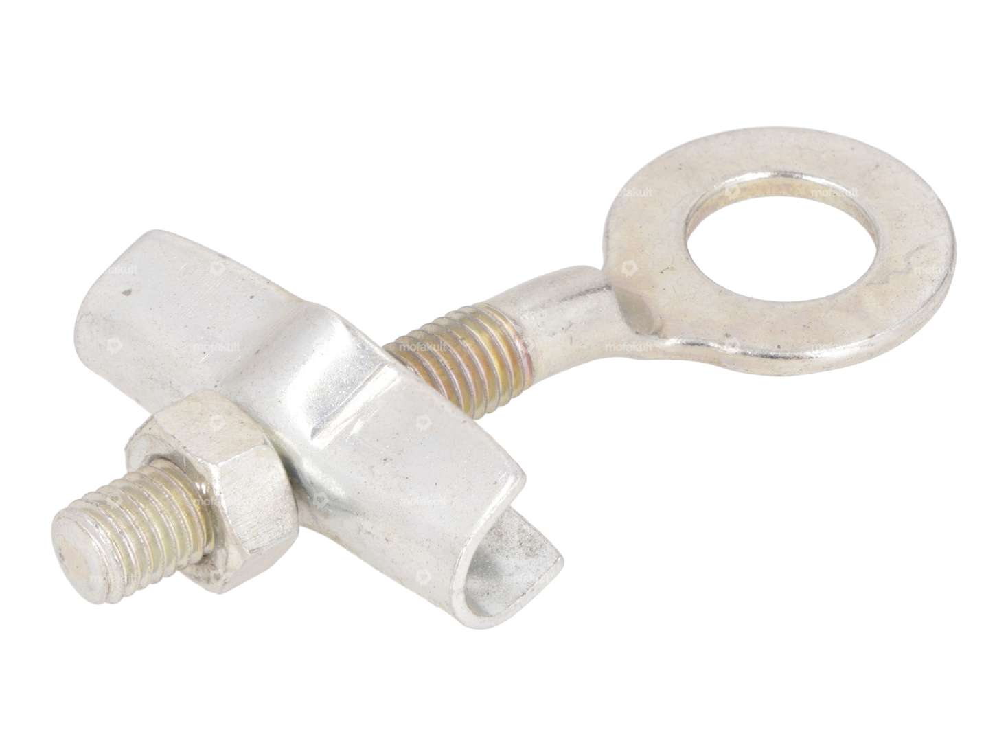 Wheel clamp Ø 12.2 mm M7 guide plate cranked galvanized NOS Carousel Image 1