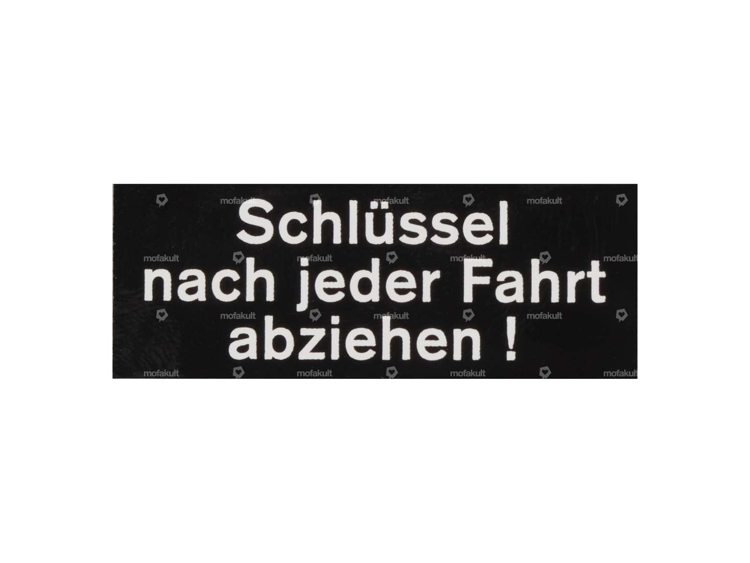 Cockpit sticker "Remove ignition key" | Hercules Prima, Optima Carousel Image 1