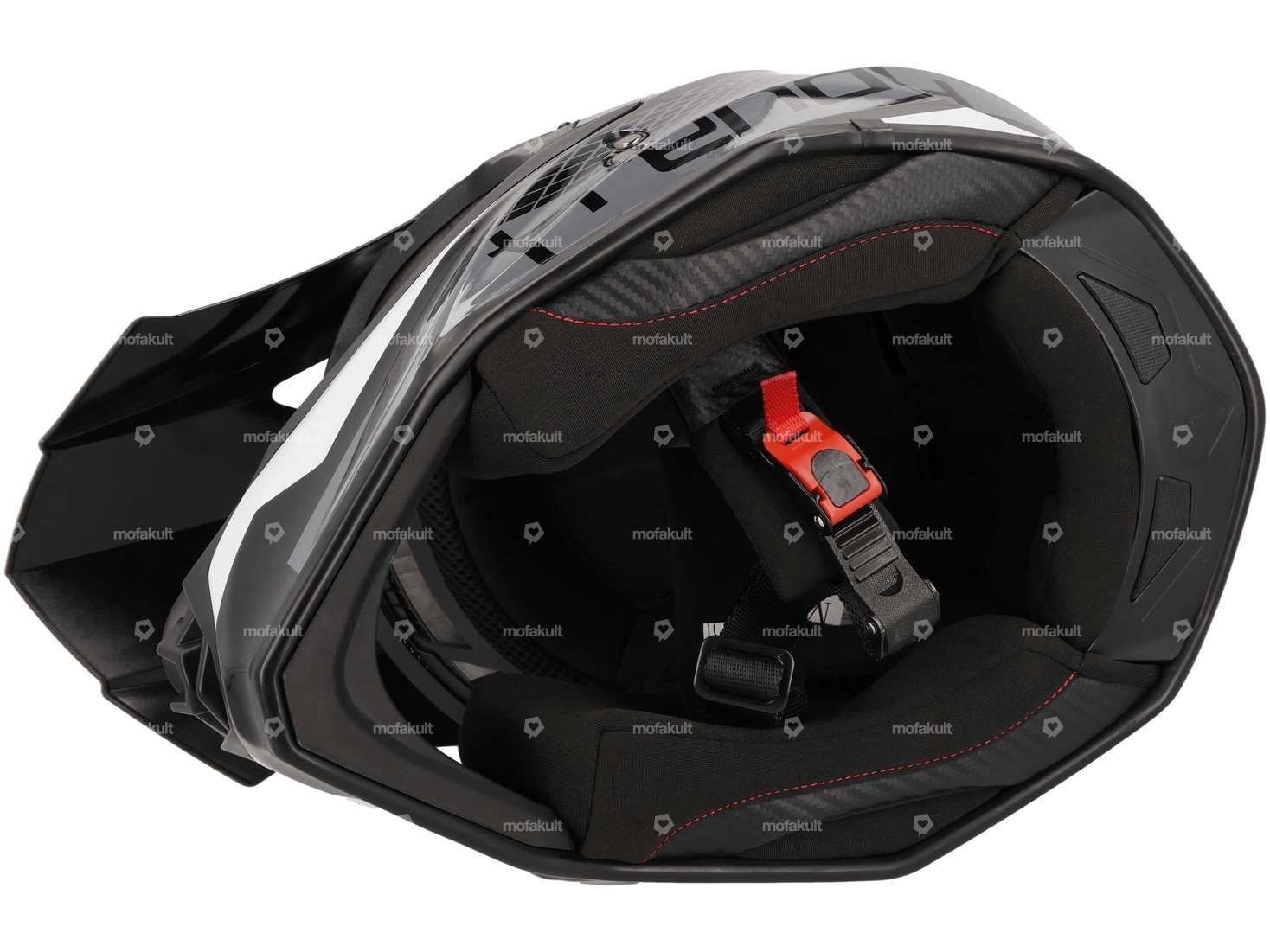 Cross helmet "Trendy" black-grey-white glossy (S-L) Carousel Image 4