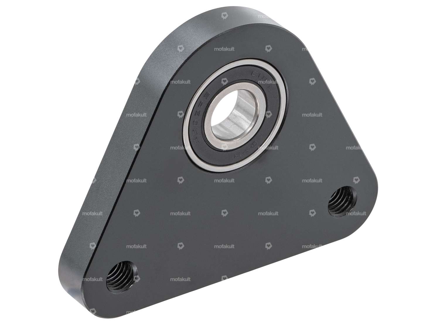 swiing® ingenious triangular bearing plate Racing aluminum black | Piaggio Ciao, SI, Bravo Carousel Image 1