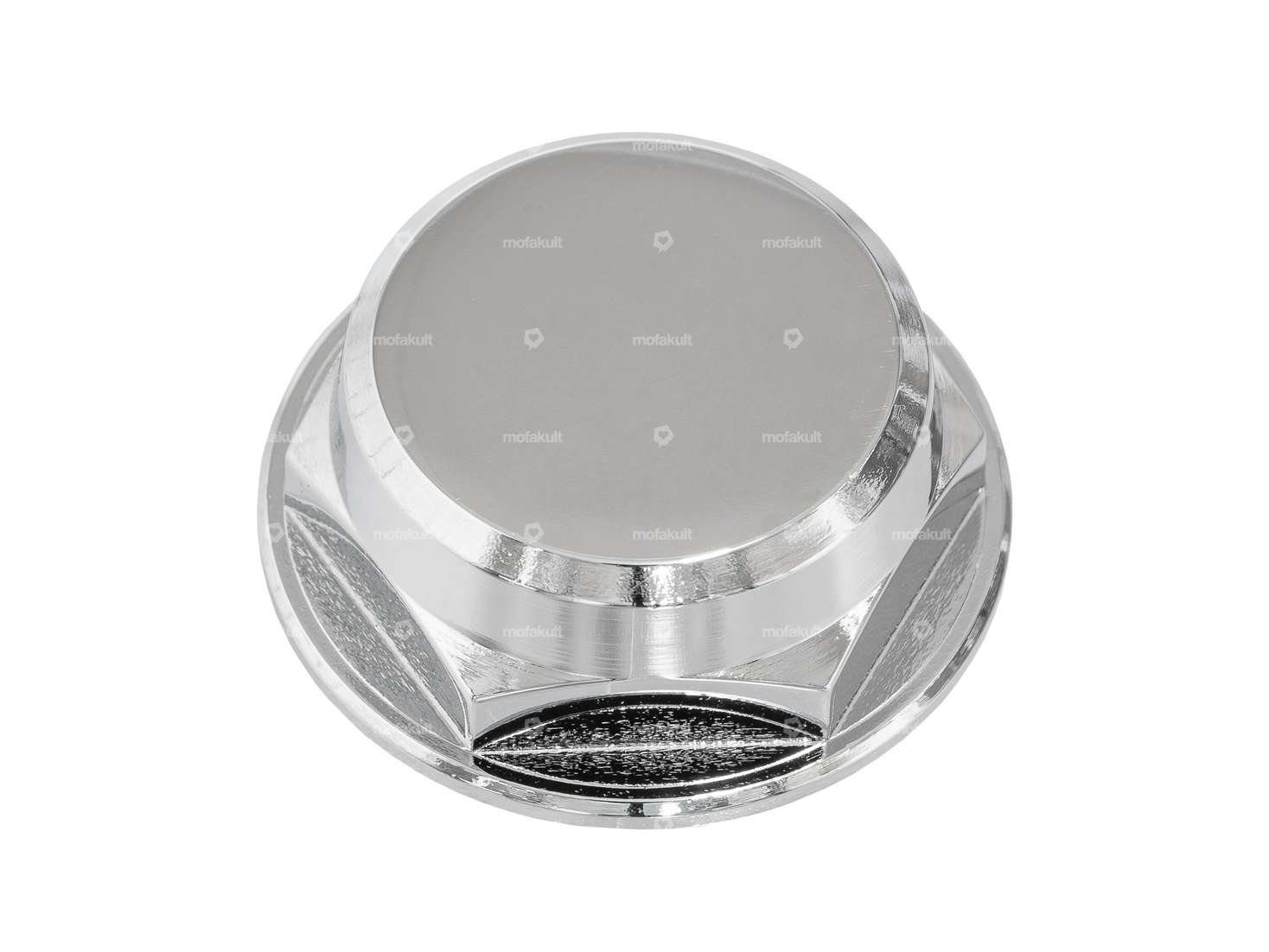 GPO steerer tube nut M26x1 closed fork plate chrome Carousel Image 1