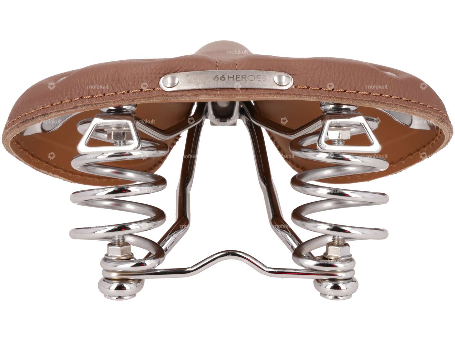 66HEROES Saddle leather barrel springs dark brown Carousel Image 3