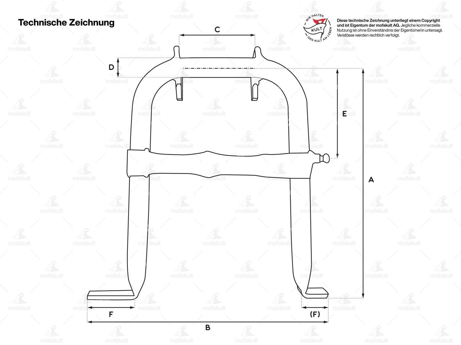 Main stand black extended | Puch Maxi S, P1 / X30 NS, NL, NG Carousel Image 6
