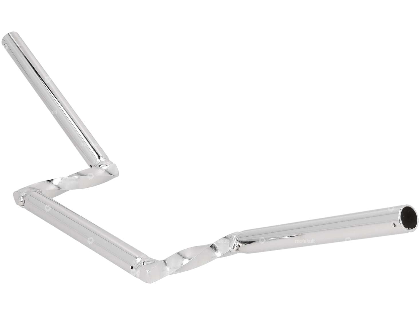 Handlebar fork plate 12 cm "Z" turned chrome Carousel Image 2