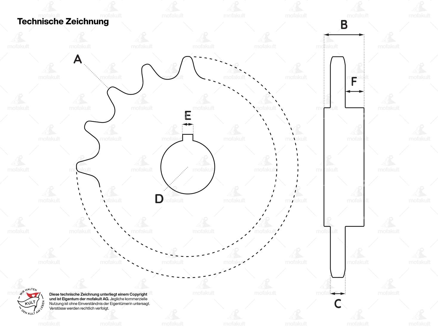 GPO sprocket 15 teeth with cone chrome | Sachs 50/2 Carousel Image 3
