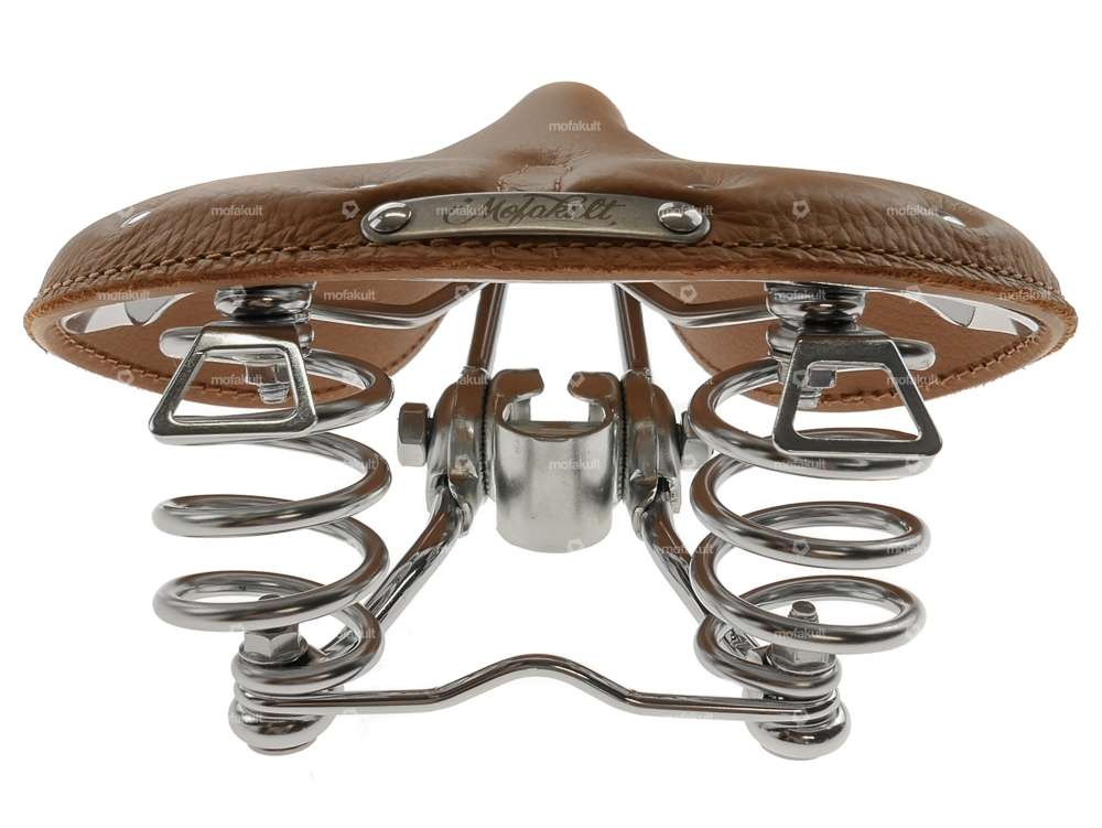 Saddle *mofakult-Edition* leather barrel springs light brown Carousel Image 4
