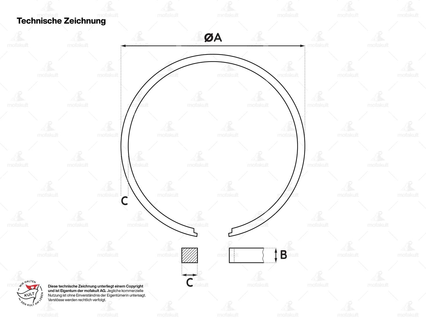 Meteor piston rings 42 mm (pair) | Puch X30 Velux, NG-2AH Carousel Image 3