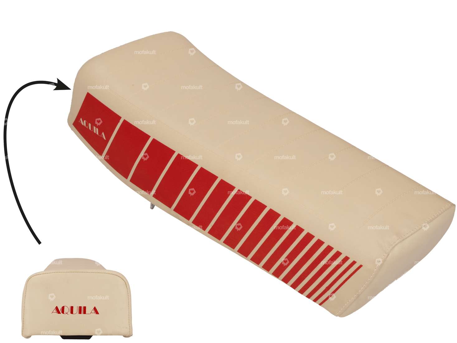 Aquila seat beige / red NOS | Piaggio SI Carousel Image 1