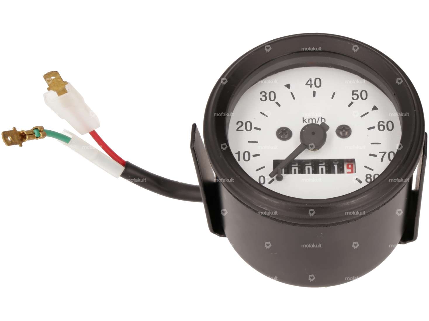 Speedometer 80 km/h Ø 60 mm illuminated (white dial) Carousel Image 1