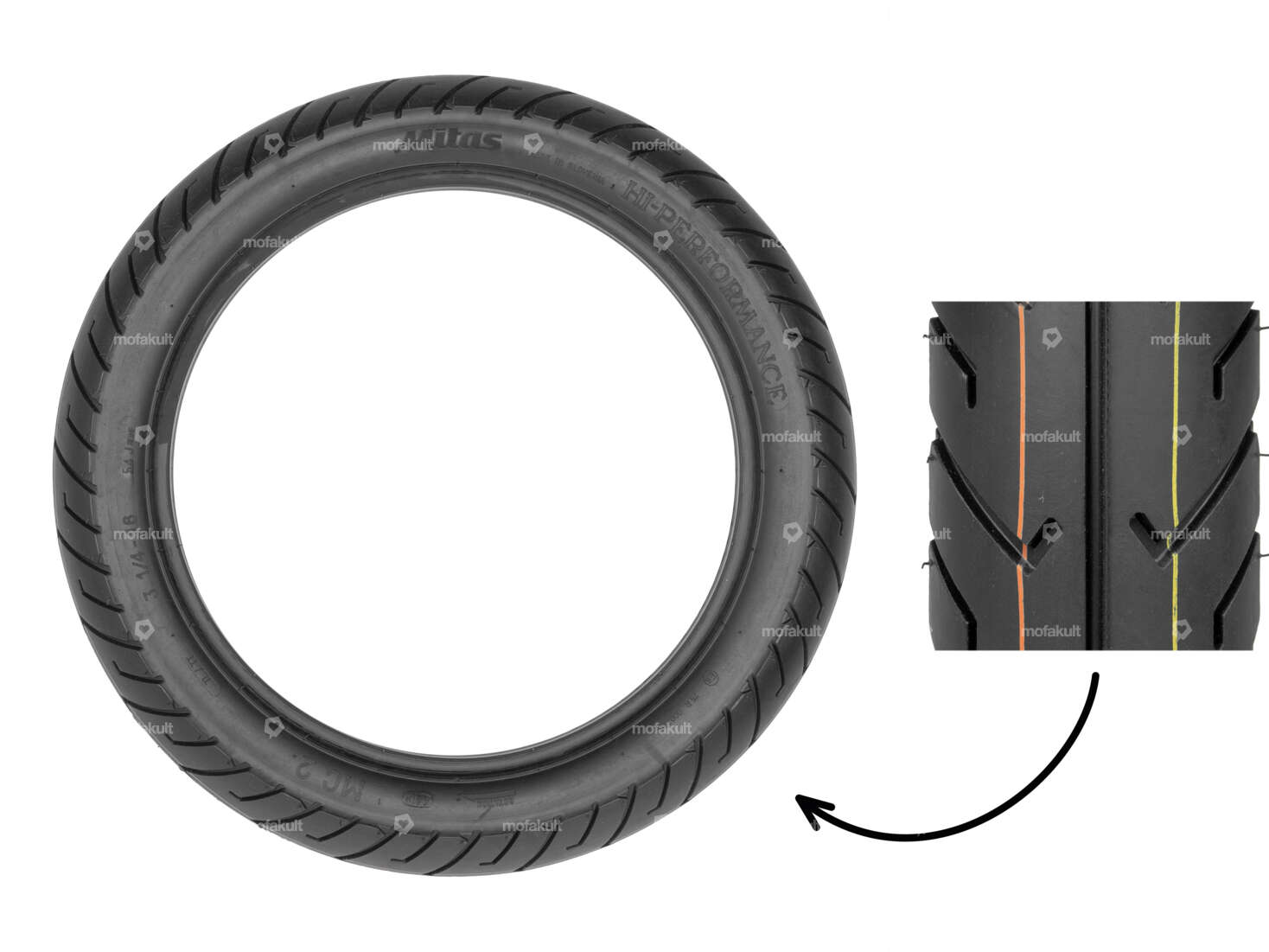 Mitas 3.25 x 16" MC2 semi-slick tires Carousel Image 1