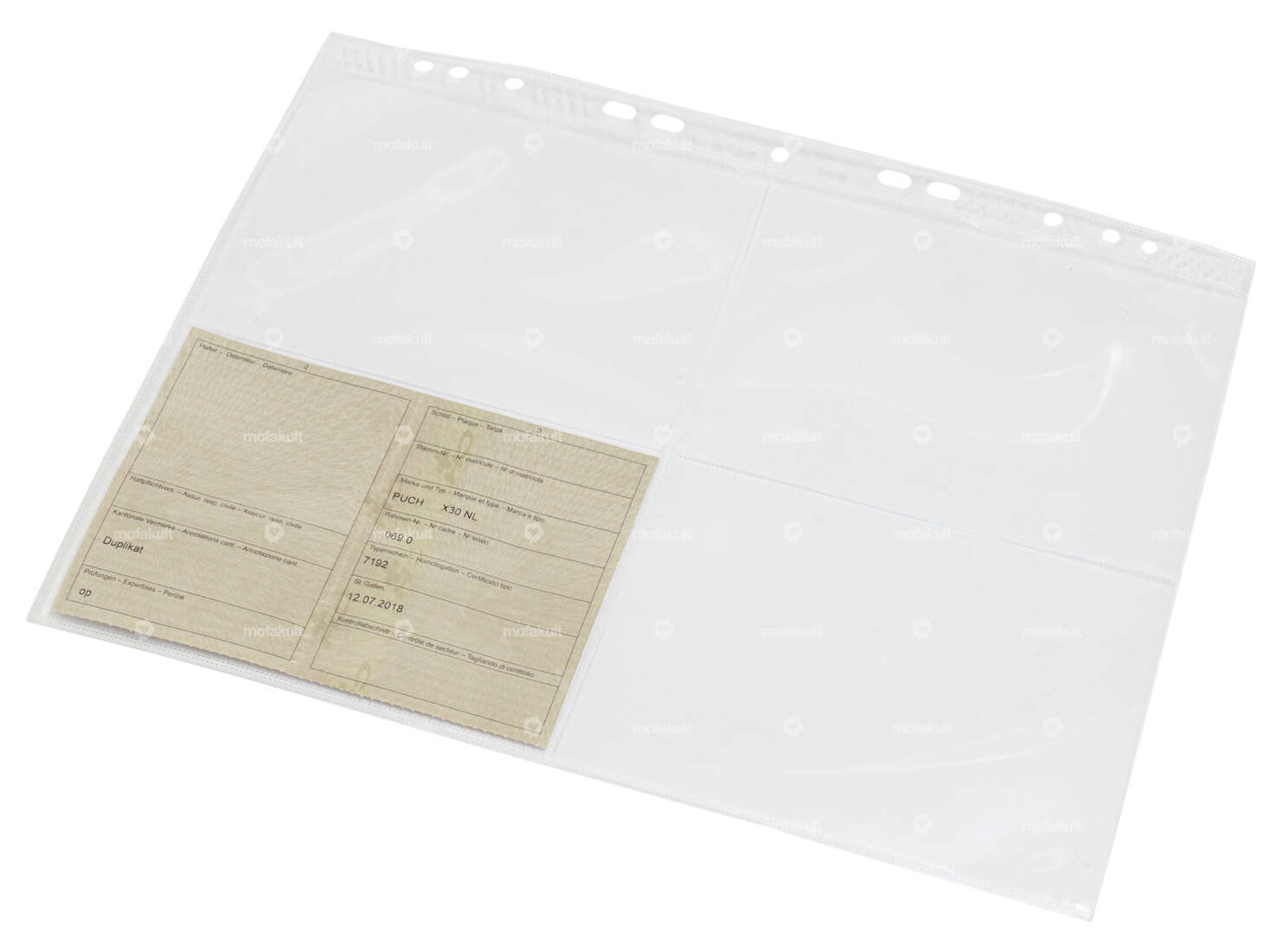 A4 vehicle registration card cover (222 x 310 mm) Carousel Image 1