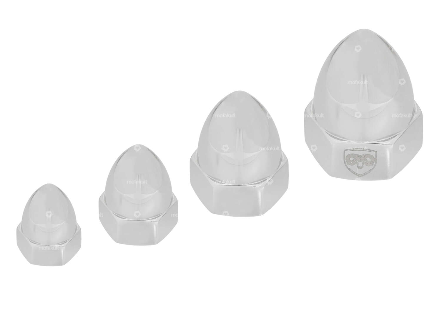 66HEROES pointed nut "Bullit" M5 - M12 stainless steel polished Carousel Image 1