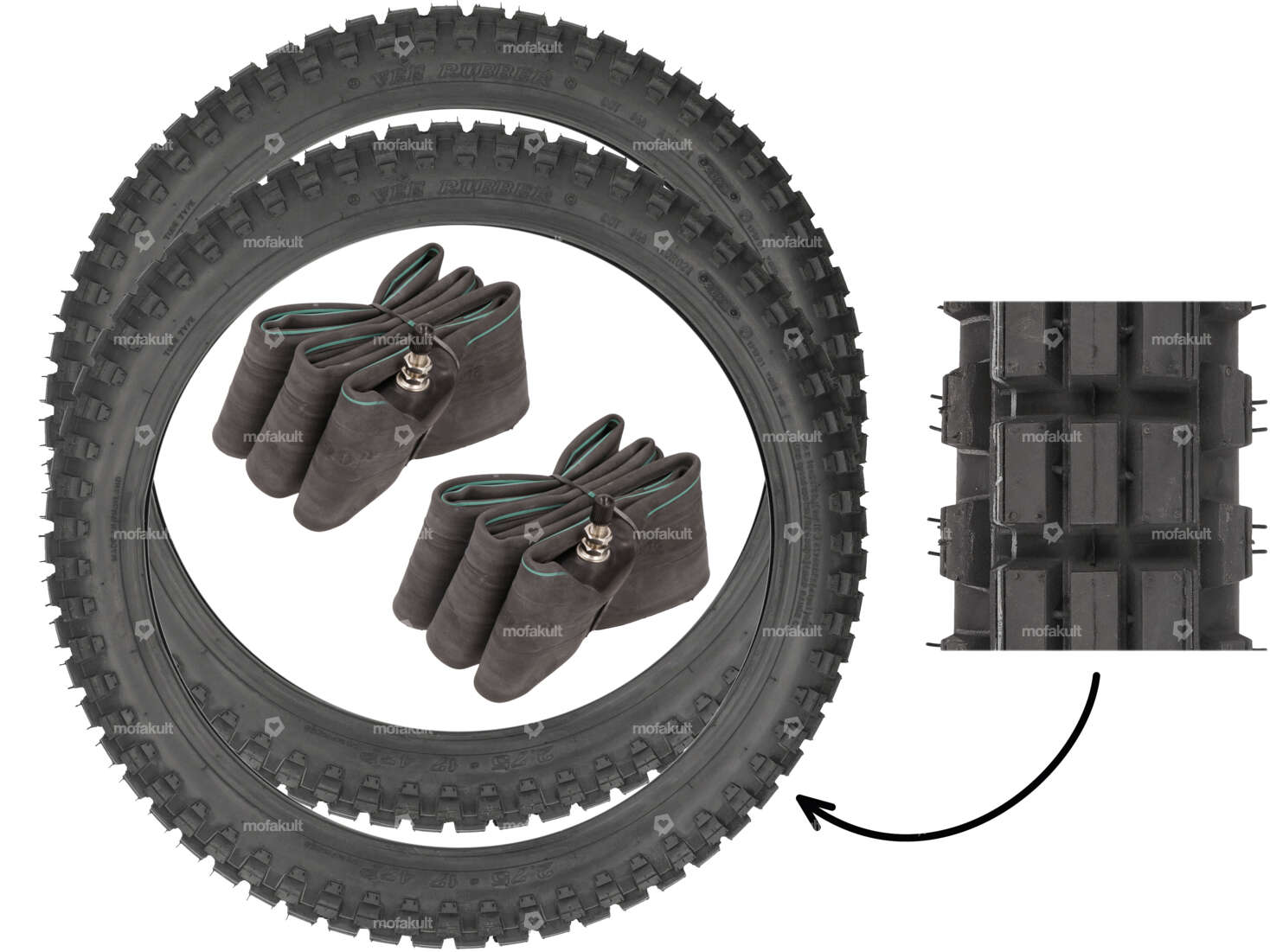 VeeRubber tire set 2.75 x 17" VRM021 (V021) Studs Carousel Image 1