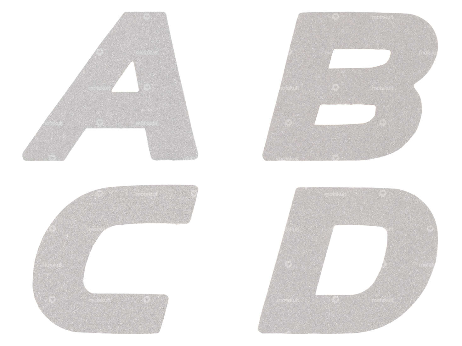 Sticker letter "A - Z" reflective silver (selection) Carousel Image 1