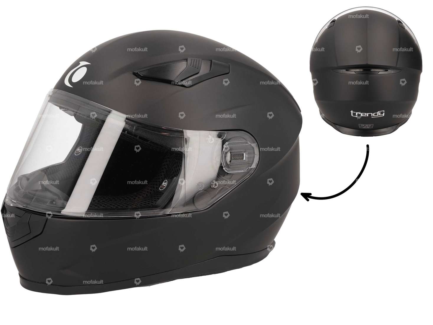 Full-face helmet "Trendy" black matt Carousel Image 1