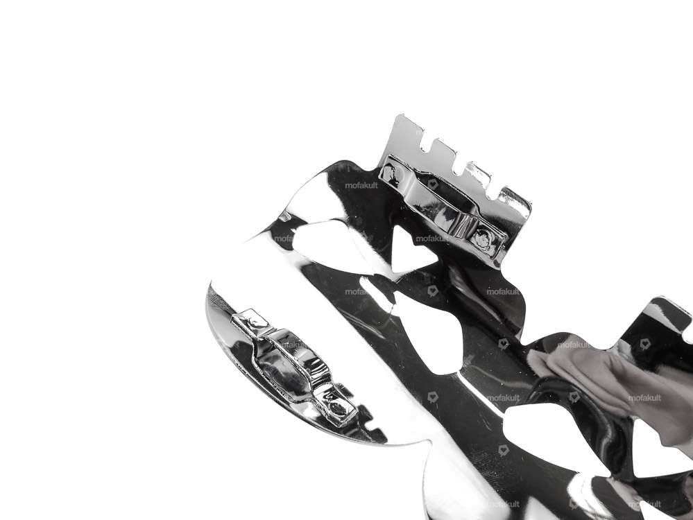 Exhaust heat plate "Skull" chrome Carousel Image 2