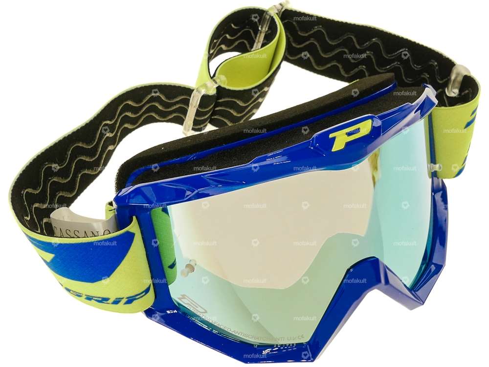 ProGrip goggles MX 3201 Raceline blue mirrored Carousel Image 1