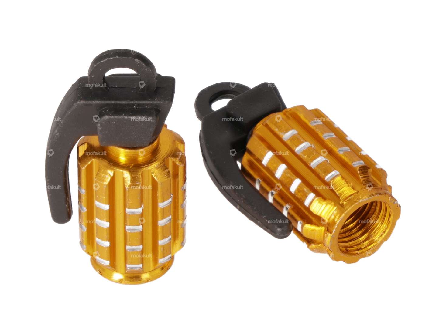 Valve caps hand grenade gold Carousel Image 1