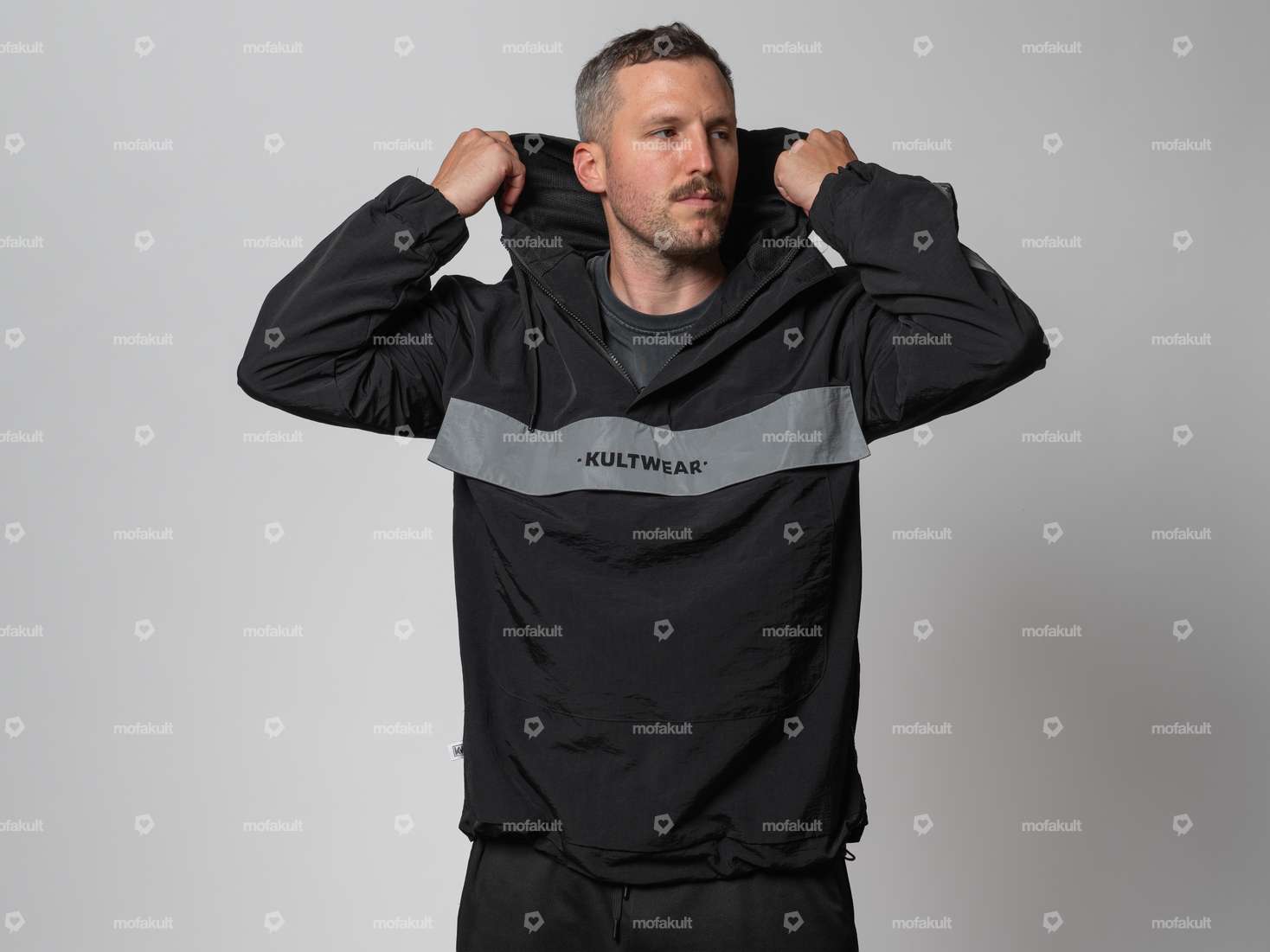 KULTWEAR "Ride" Windbreaker, Black/Gray Carousel Image 1