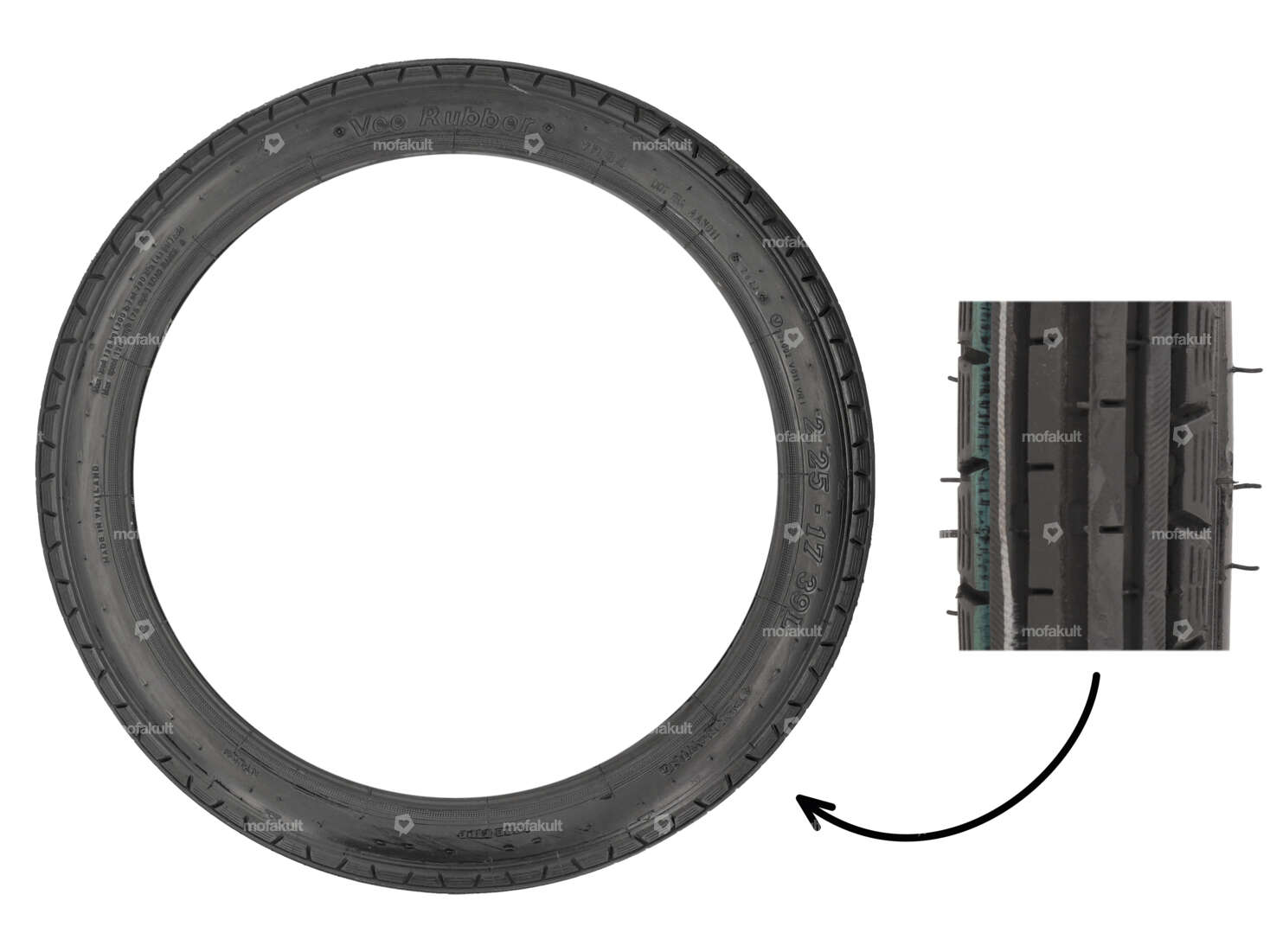 VeeRubber 2.25 x 17" tires VRM011 (V011) longitudinal grooves Carousel Image 1