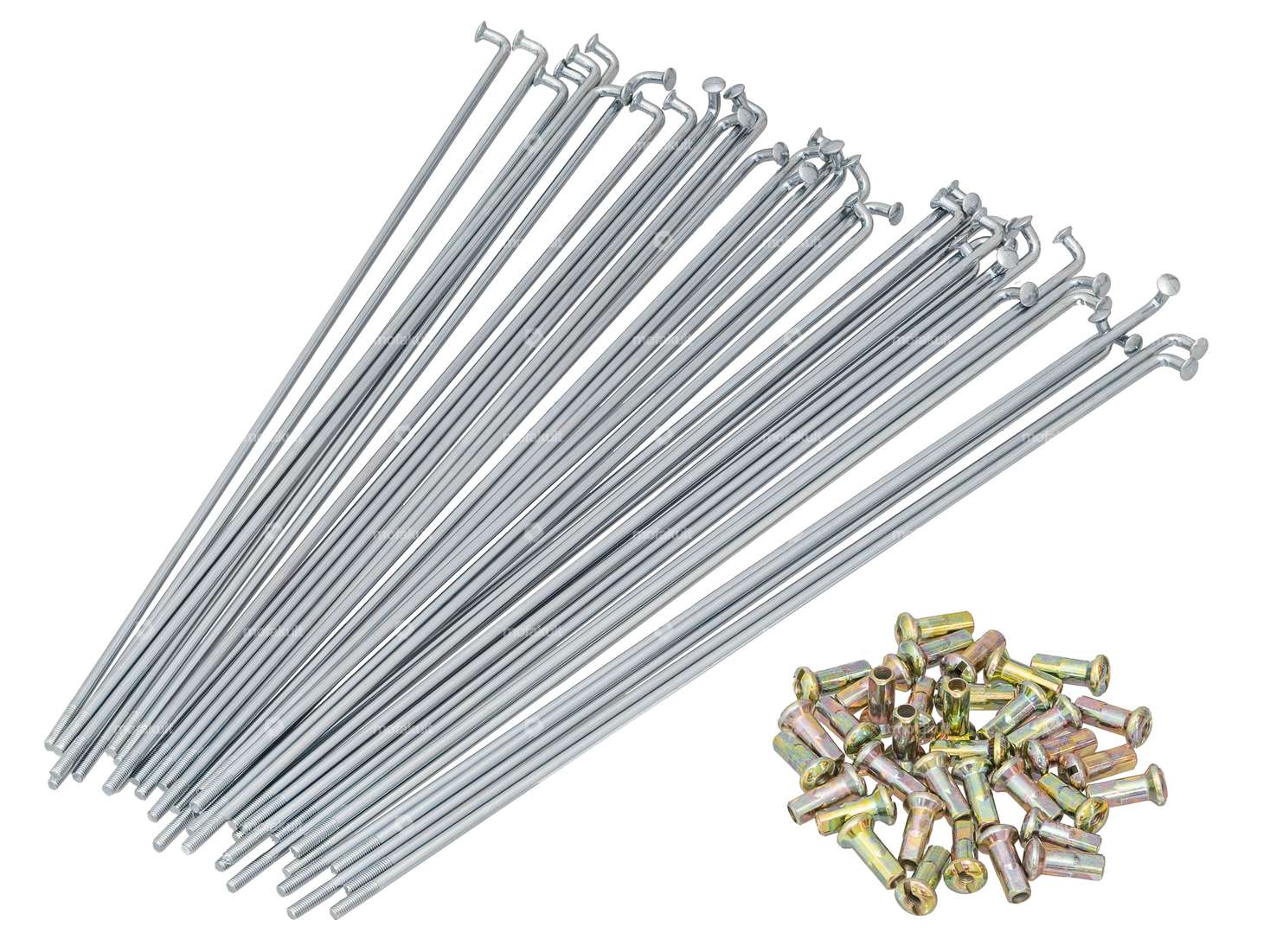 GPO 19" spoke set incl. nipple (2.9 x 212 mm) galvanized steel Carousel Image 1