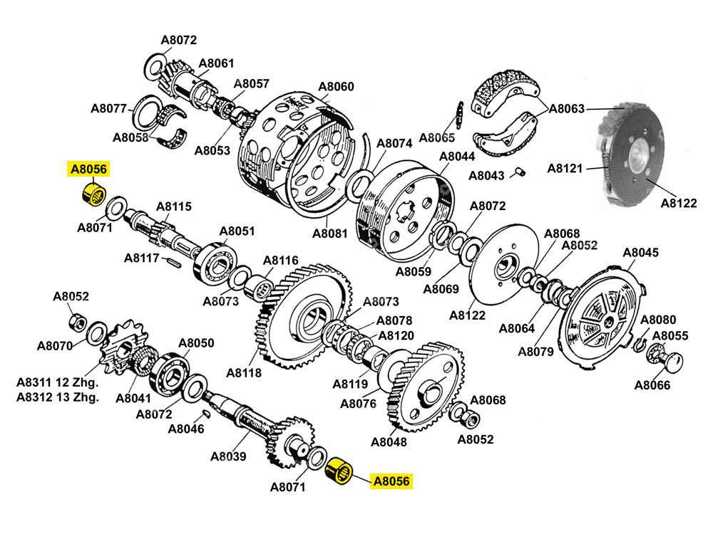 NTN Needle roller bearing 13/19/12 Gearbox | Beta 521, 512 (A8056) Carousel Image 2