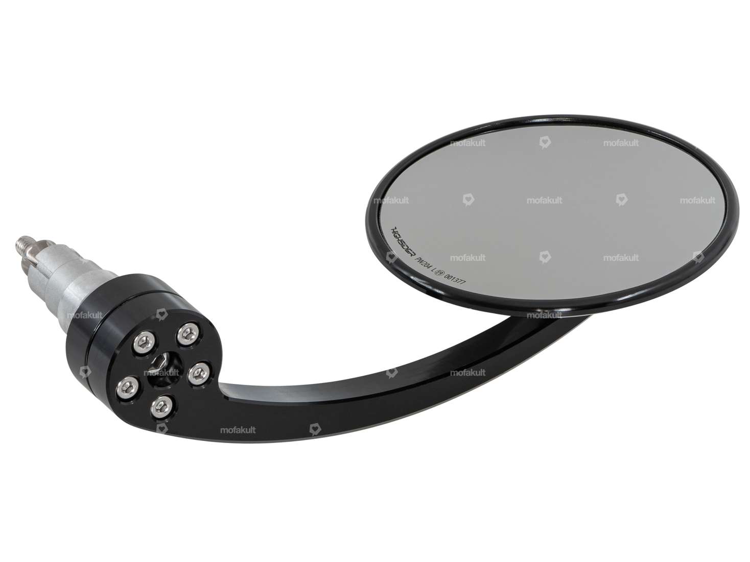 HIGHSIDER mirror CNC round plug-in version black Carousel Image 3