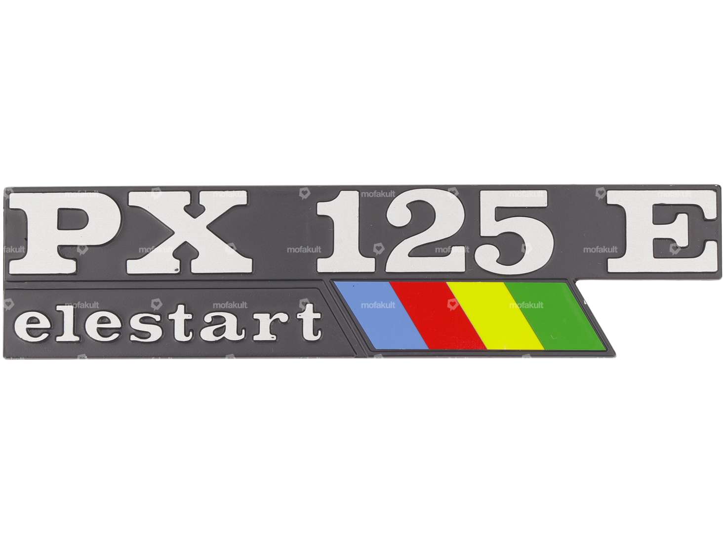 RMS emblem side cover left "PX 125 E Elestart" aluminum | Vespa PX125 E Carousel Image 1
