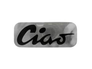 Tank sticker "Ciao" black / chrome 70 x 28 mm | Piaggio Ciao P, C9 Tank sticker "Ciao" black / chrome 70 x 28 mm | Piaggio Ciao P, C9