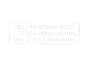 Sticker "OEL-BENZINGEMISCH 1:50" white 55 x 19 mm | Puch Sticker "OEL-BENZINGEMISCH 1:50" white 55 x 19 mm | Puch