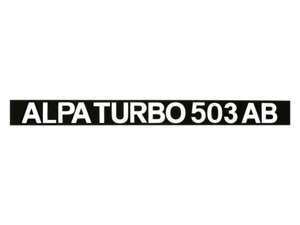Alpa Turbo 503 AB" side panel sticker 280 x 25 mm Alpa Turbo 503 AB" side panel sticker 280 x 25 mm