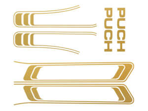 Adhesive set tank & frame gold matt (1A quality) foil plot | Puch Maxi S Adhesive set tank & frame gold matt (1A quality) foil plot | Puch Maxi S