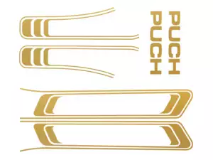 Adhesive set tank & frame gold matt (1A quality) foil plot | Puch Maxi S Adhesive set tank & frame gold matt (1A quality) foil plot | Puch Maxi S