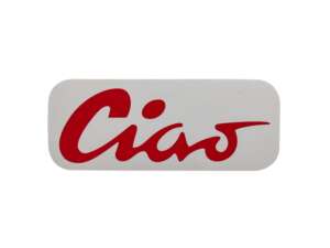 Sticker tank "Ciao" red 70 x 28 mm | Piaggio Ciao P, C9 Sticker tank "Ciao" red 70 x 28 mm | Piaggio Ciao P, C9