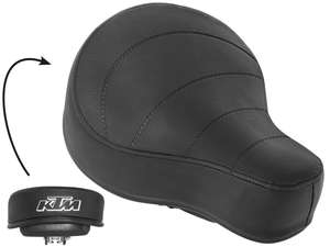 Suspension saddle "KTM" low with tool box black (1A quality) Suspension saddle "KTM" low with tool box black (1A quality)