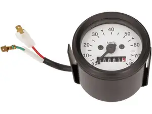 Speedometer 80 km/h Ø 60 mm illuminated (white dial) Speedometer 80 km/h Ø 60 mm illuminated (white dial)