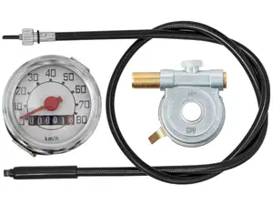 GPO speedometer set (Veglia replica) 16" / 17" white dial | Piaggio Ciao GPO speedometer set (Veglia replica) 16" / 17" white dial | Piaggio Ciao
